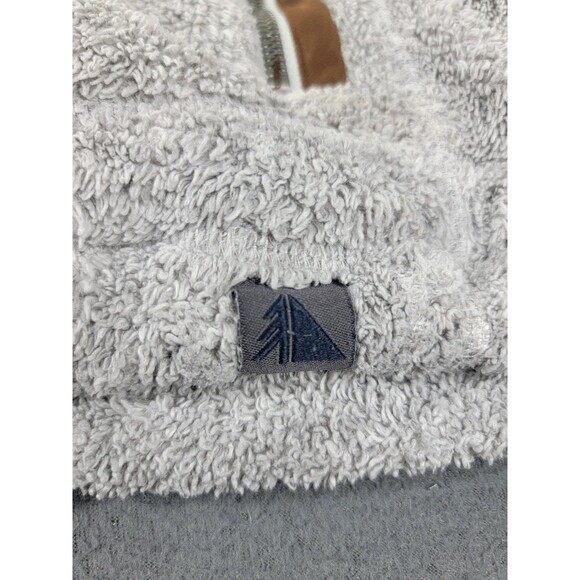 LL Bean Sherpa Fleece Jacket Womens XL Gray Full Zip Suede Trim Pockets Lined - Picture 7 of 14